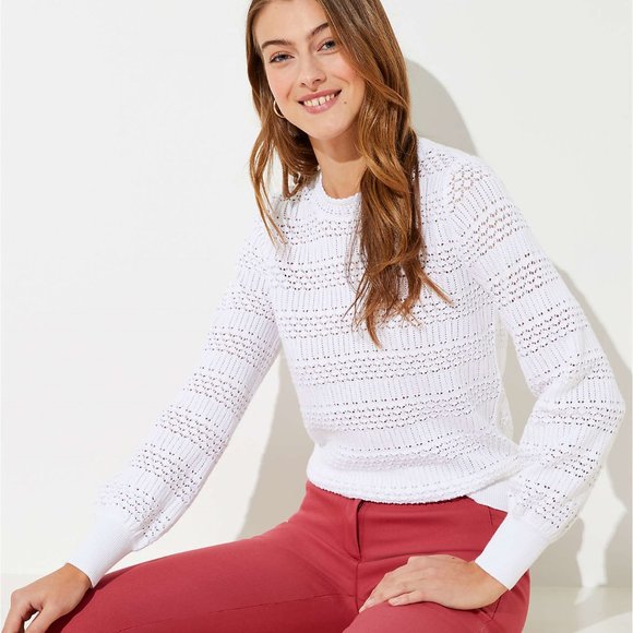 LOFT Women's NWT Pointelle Sweater - Picture 1 of 1